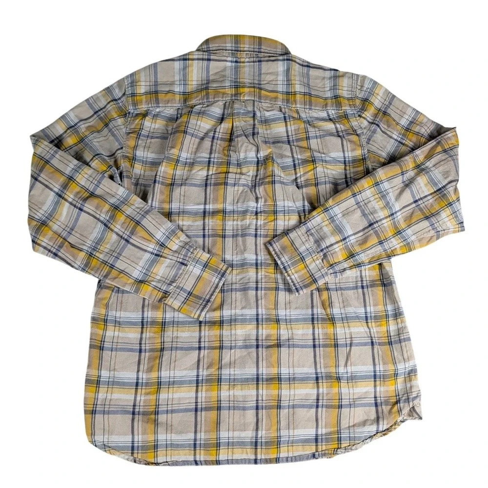 The‎ North Face Mens Plaid Button Down Shirt Tan Yellow Long Sleeve Outdoors